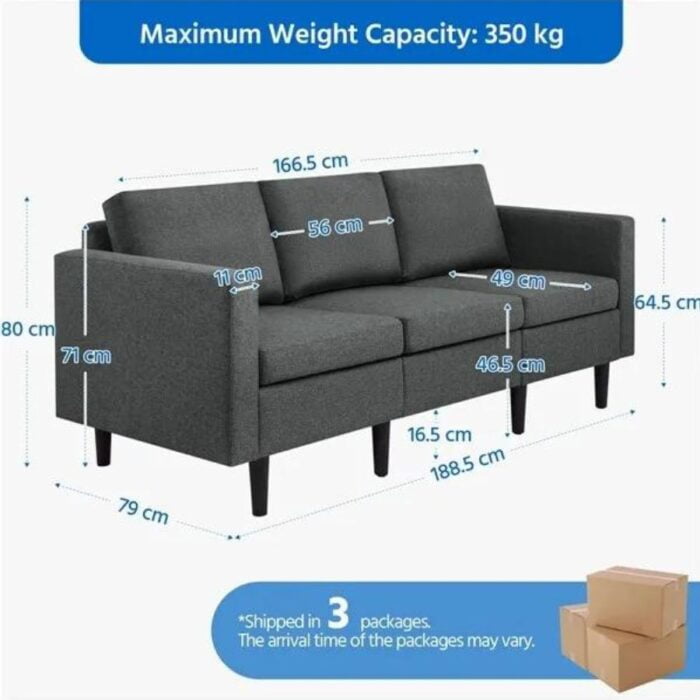 3 Seater Sofa Upholstered Couch 2