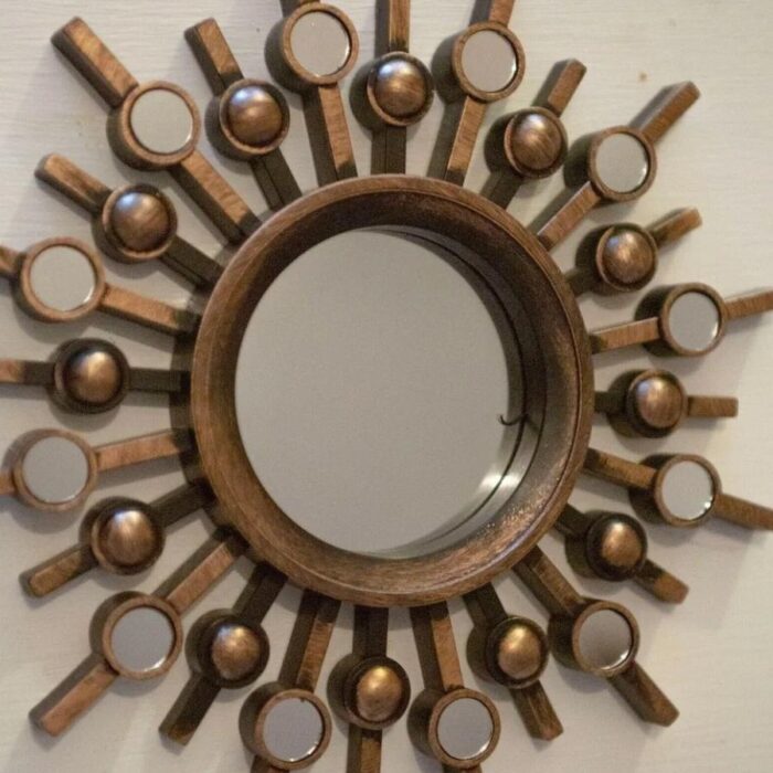 3pc Bronze Sunburst Mirrors Wall Hanging 1