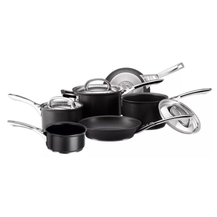 Aluminium Pans Cookware Set Black