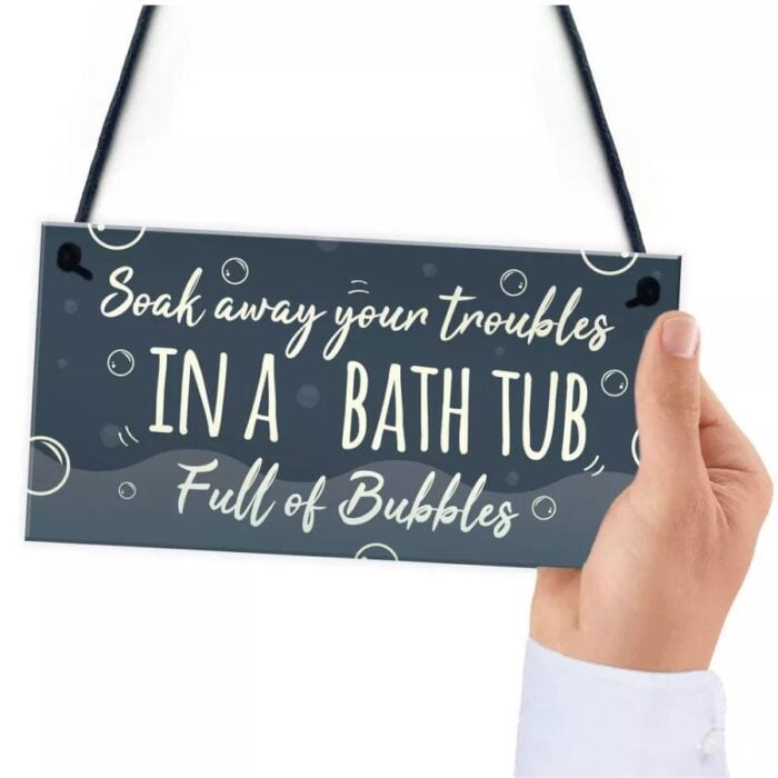 Bath Tub Bathroom Decor Toilet Door Sign1