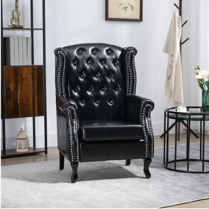 Chesterfield-style Wing Back Armchair