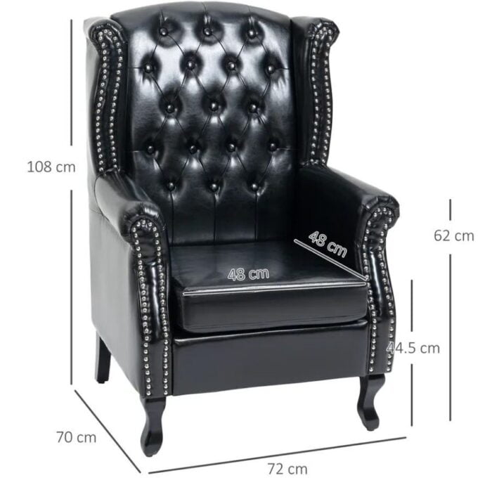 Chesterfield-style Wing Back Armchair1