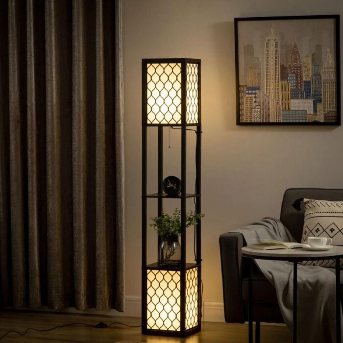 Floor Lamp with Shelves, 2 Light