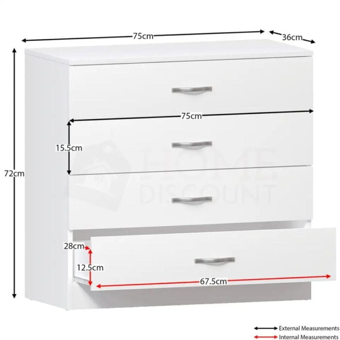 Riano Chest Of Drawers White 4 Drawer 1