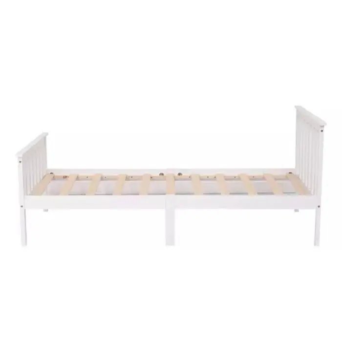 SINGLE BED PINE FRAME 3FT WHITE WOODEN 2