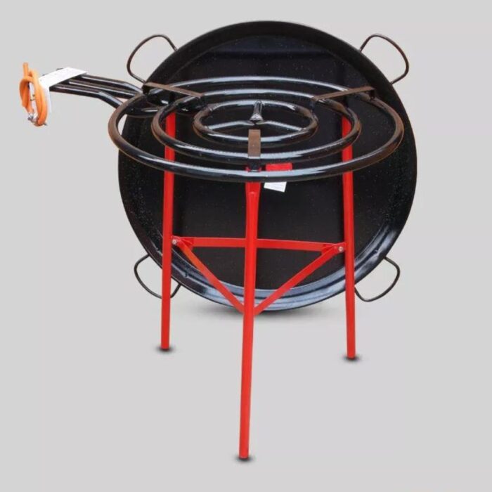 Spanish Enamelled Steel Paella Pan & Gas Burner Kit